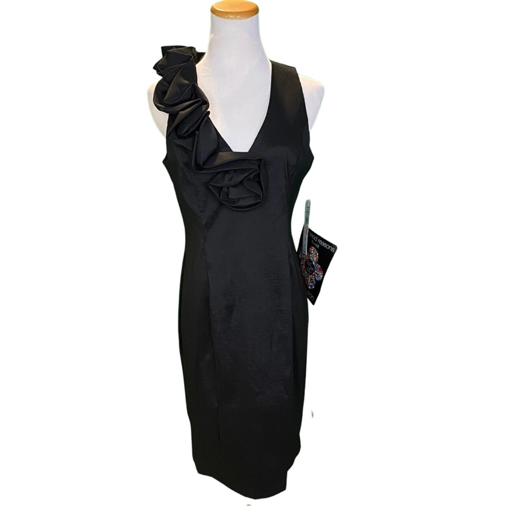 NWT | SL Fashions | Women's Sleeveless Black Floral Dress | Size 8